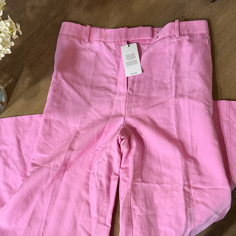 NWT- Reiss Pink Boot Cut Pants Size 10